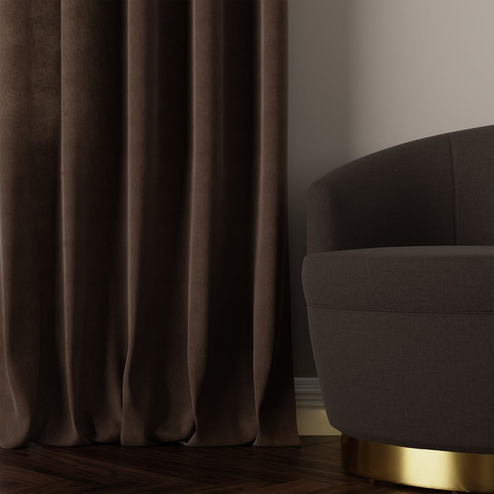 MILAS Tkanina dekoracyjna, wysokość 290cm, kolor 012 ciemny brązowy
