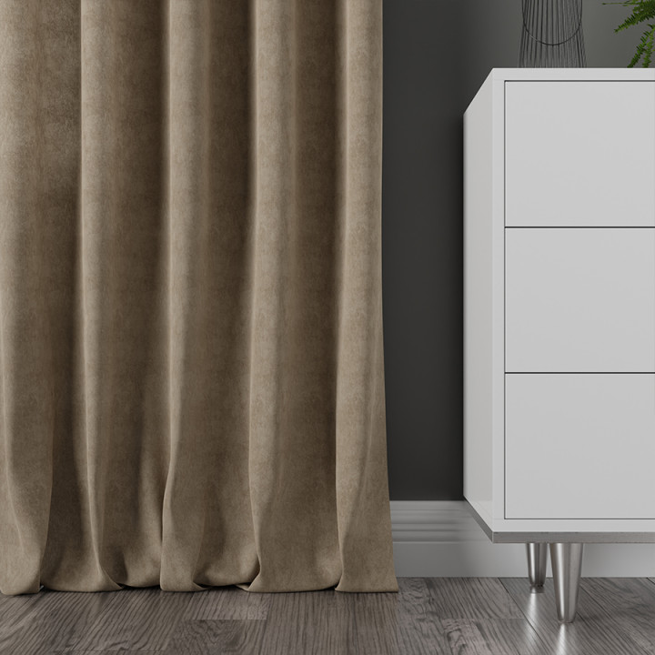 MILAS Tkanina dekoracyjna, wysokość 290cm, kolor 043 ciemny ciepły beż