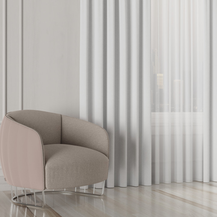 IBIZA Tkanina dekoracyjna, wysokość 300cm, kolor 001 biały