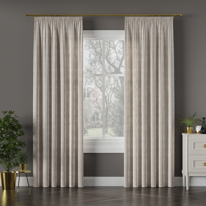 VELVI Tkanina dekoracyjna, wysokość 300cm, kolor 018 ciepły jasny szary