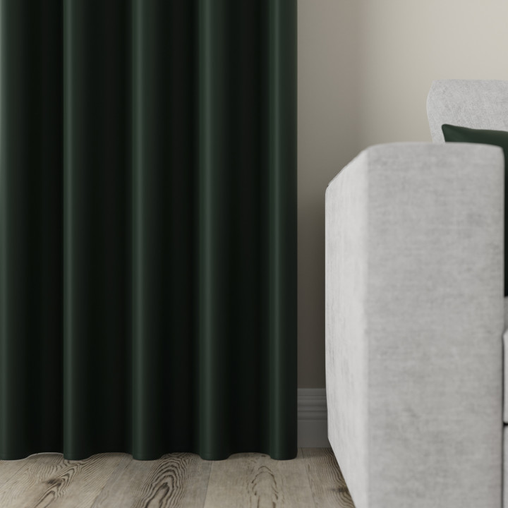 DONA Tkanina dekoracyjna typu blackout, wysokość 280cm, kolor 223 zielony butelkowy