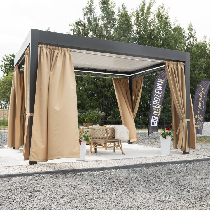 SIMBA Tkanina dekoracyjna zewnętrzna premium, szerokość 150 cm, kolor 280 kawowy