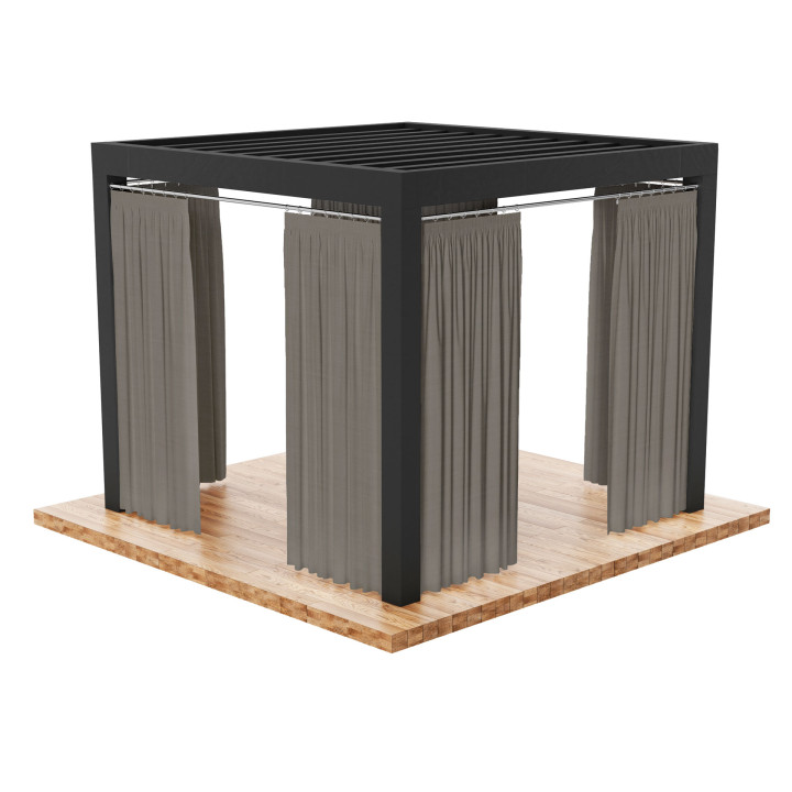 BELIS Tkanina dekoracyjna zewnętrzna premium, szerokość 150 cm, kolor 005 szary