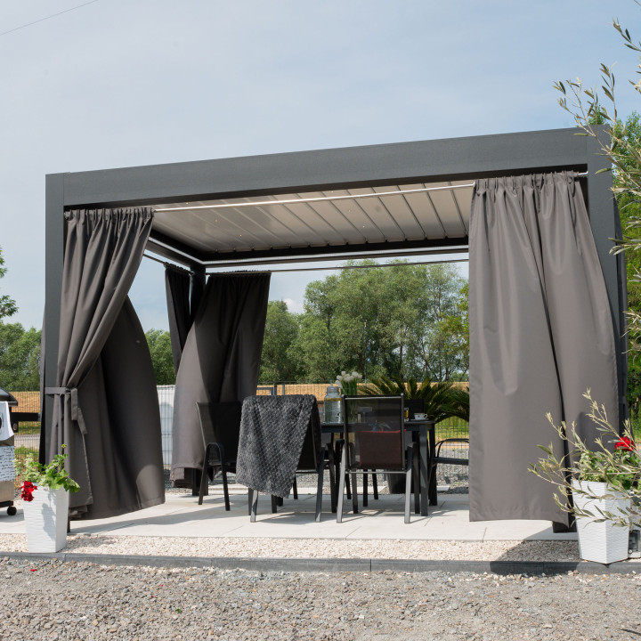 BELIS Tkanina dekoracyjna zewnętrzna premium, szerokość 150 cm, kolor 005 szary