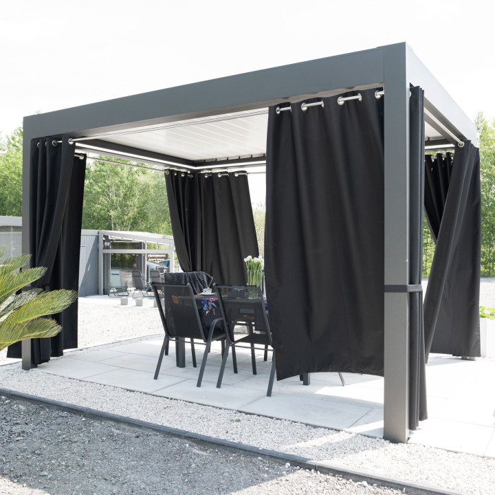 BELIS Tkanina dekoracyjna zewnętrzna premium, szerokość 150 cm, kolor 012 czarny