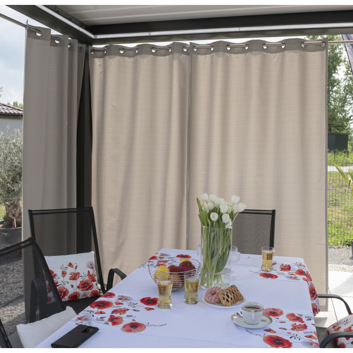 BELIS Tkanina dekoracyjna zewnętrzna premium, szerokość 150 cm, kolor 340 szarobeżowy