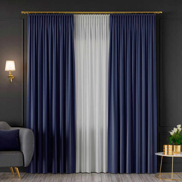 SERINA Tkanina dekoracyjna, wysokość 300cm, kolor 071 jeans