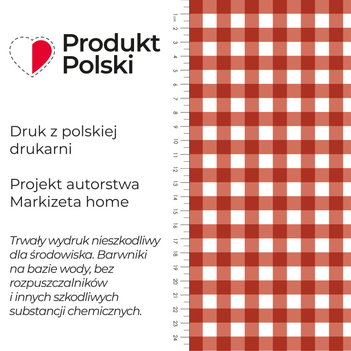 KRATA GRILOWA UCZTA Tkanina dekoracyjna NINA WODOODPORNA, 160cm, kolor 003 czerwony