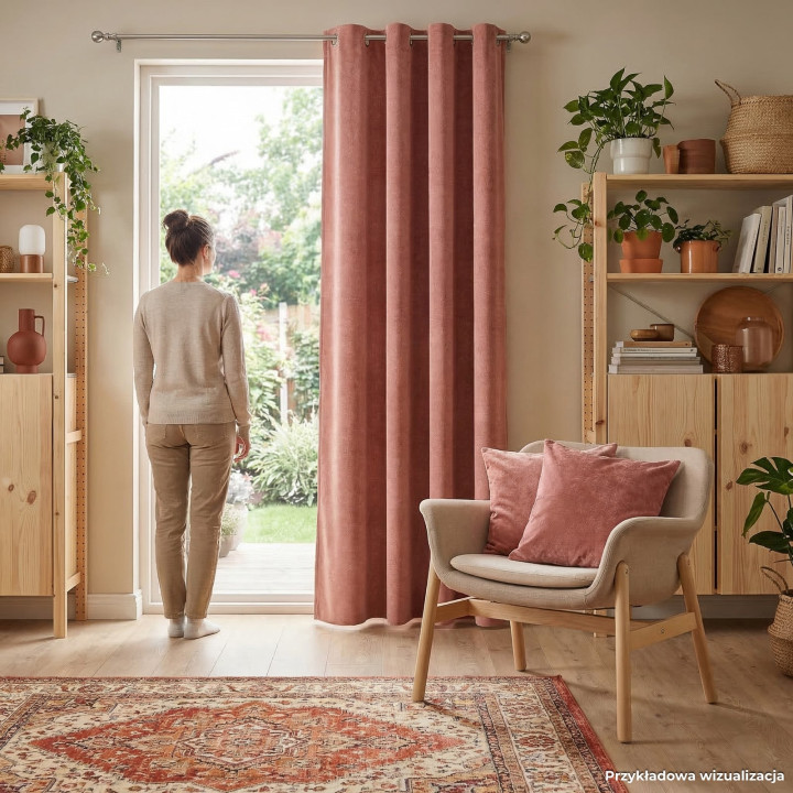 SOFT Tkanina dekoracyjna, wysokość 300cm, kolor 015 pudrowy różowy