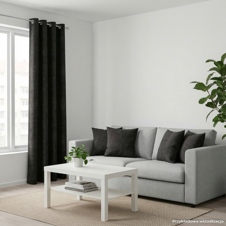 SOFT Tkanina dekoracyjna, wysokość 300cm, kolor 028 czarny