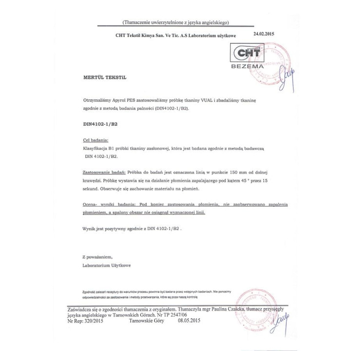 Woal trudnopalny z ołowianką, wysokość 330cm, kolor 001 biały