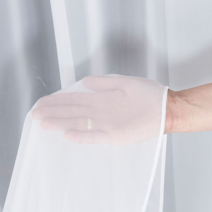 Woal trudnopalny z ołowianką, wysokość 330cm, kolor 001 biały