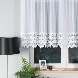 Firanka żakardowa ze wzorem na samym dole, wysokość 120cm, kolor 001 biały