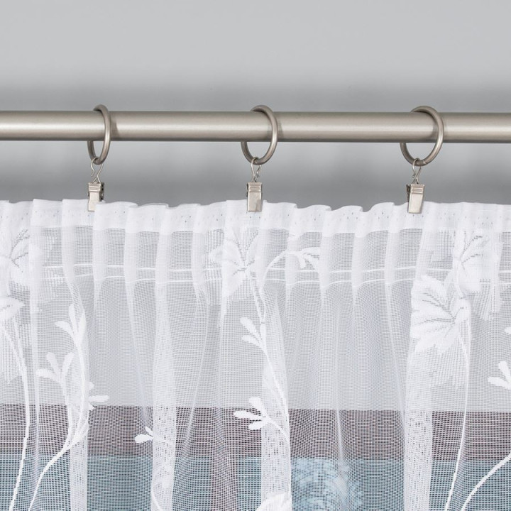 Firanka żakardowa ze wzorem po całości, wysokość 250cm, kolor 001 biały