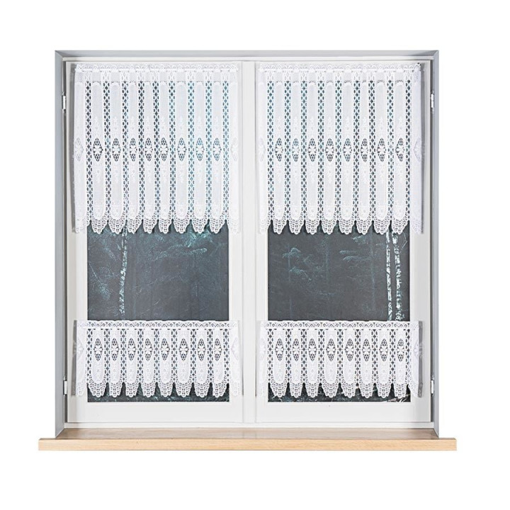 Zazdrostka żakardowa panelowa, wysokość 30cm, kolor 001 biały