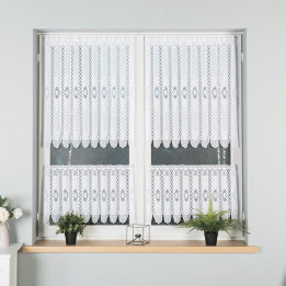 Zazdrostka żakardowa panelowa, wysokość 40cm, kolor 001 biały