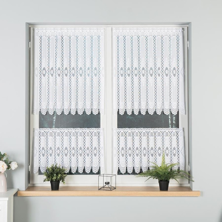 Zazdrostka żakardowa panelowa, wysokość 40cm, kolor 001 biały