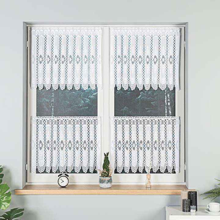 Zazdrostka żakardowa panelowa, wysokość 50cm, kolor 001 biały