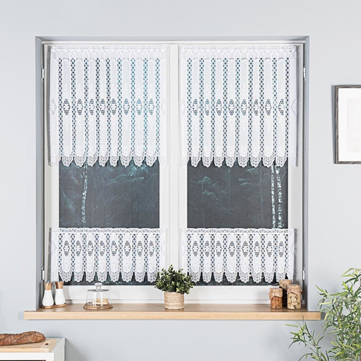 Zazdrostka żakardowa panelowa, wysokość 70cm, kolor 001 biały