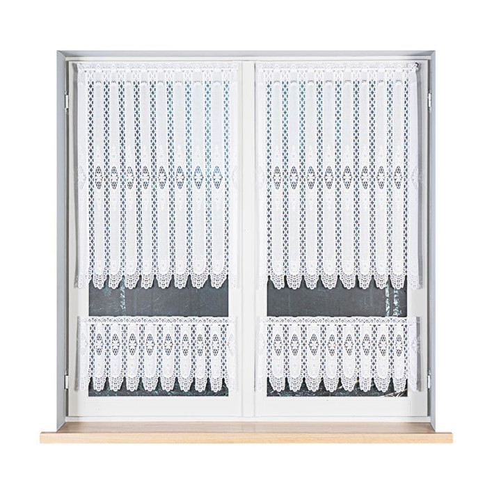 Zazdrostka żakardowa panelowa, wysokość 90cm, kolor 001 biały
