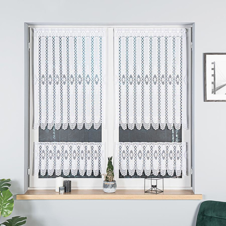 Zazdrostka żakardowa panelowa, wysokość 90cm, kolor 001 biały