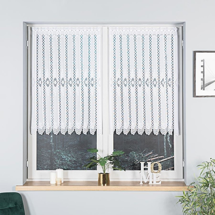 Firanka żakardowa panelowa, wysokość 100cm, kolor 001 biały