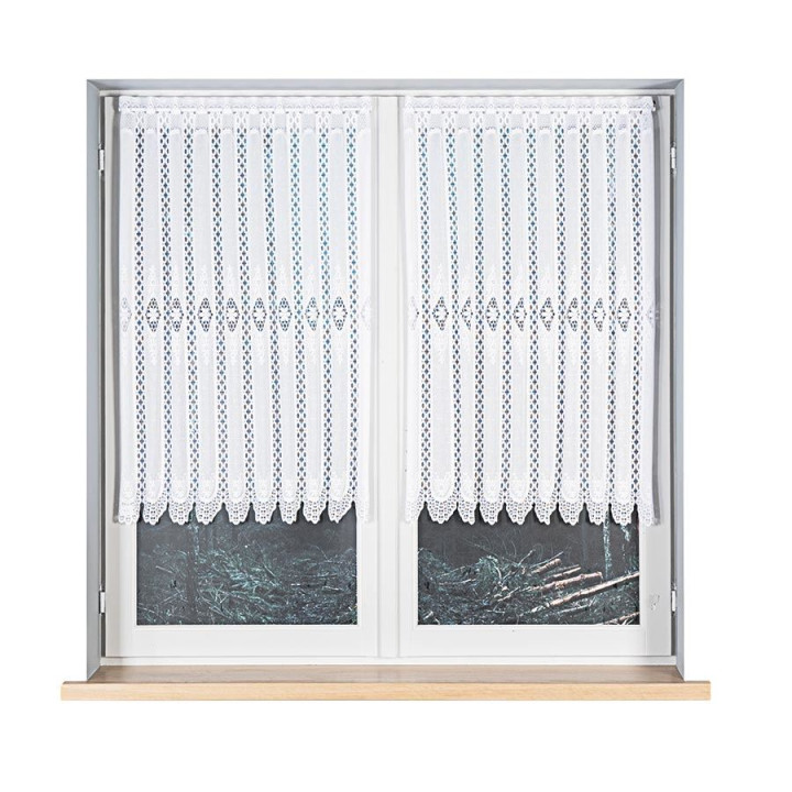 Firanka żakardowa panelowa, wysokość 110cm, kolor 001 biały