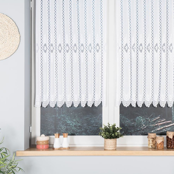 Firanka żakardowa panelowa, wysokość 110cm, kolor 001 biały