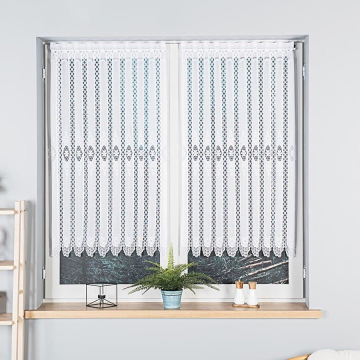 Firanka żakardowa panelowa, wysokość 120cm, kolor 001 biały