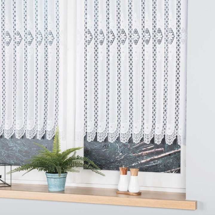 Firanka żakardowa panelowa, wysokość 120cm, kolor 001 biały