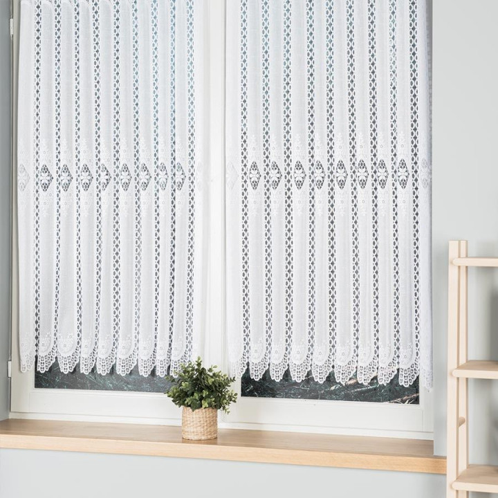 Firanka żakardowa panelowa, wysokość 130cm, kolor 001 biały
