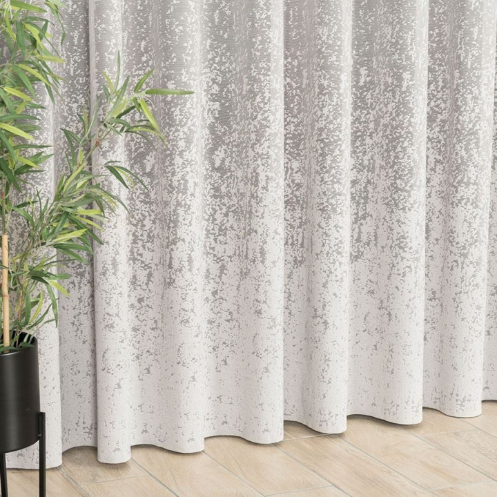 Firanka żakardowa ze wzorem po całości, wysokość 250cm, kolor 023 szary