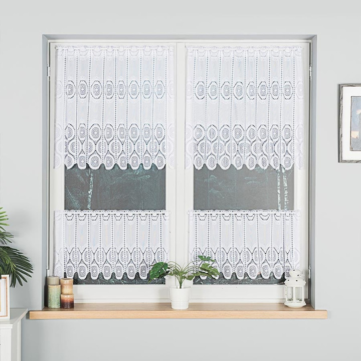 Zazdrostka żakardowa panelowa, wysokość 40cm, kolor 001 biały