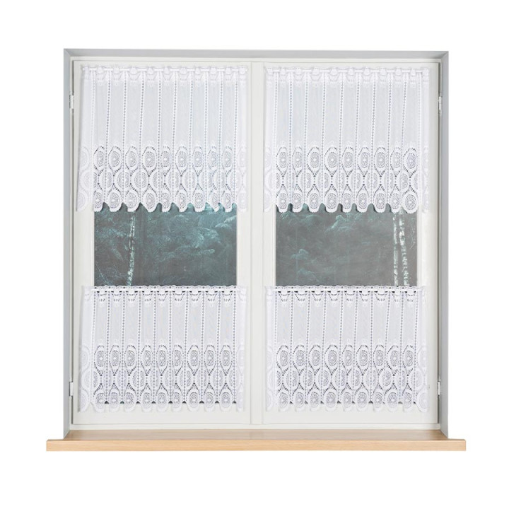 Zazdrostka żakardowa panelowa, wysokość 60cm, kolor 001 biały