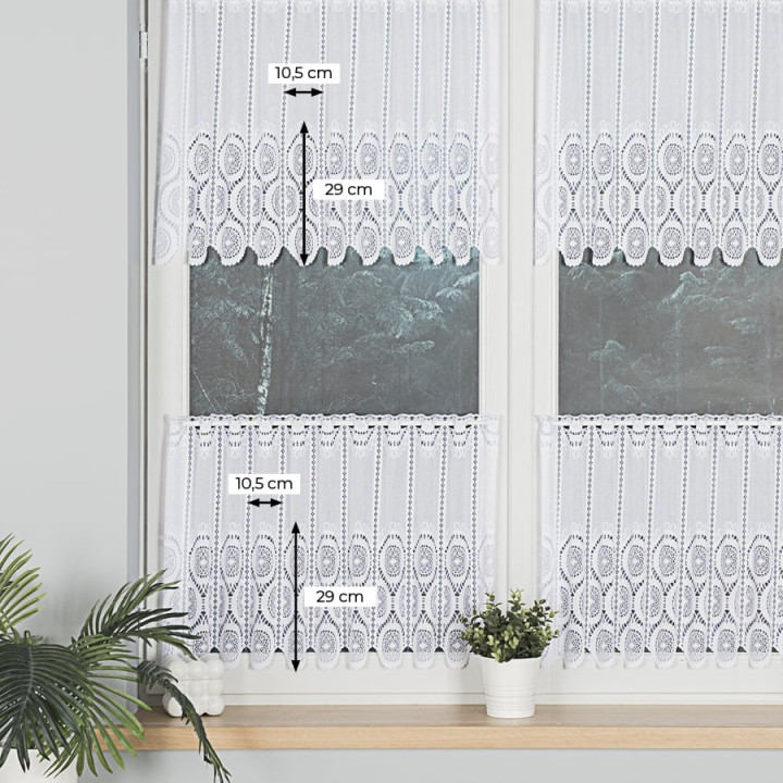 Zazdrostka żakardowa panelowa, wysokość 60cm, kolor 001 biały