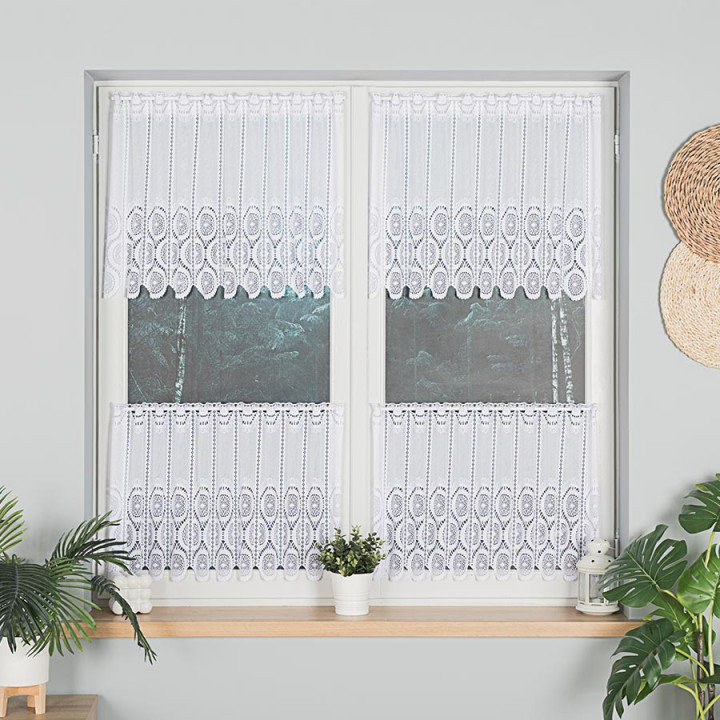 Zazdrostka żakardowa panelowa, wysokość 60cm, kolor 001 biały