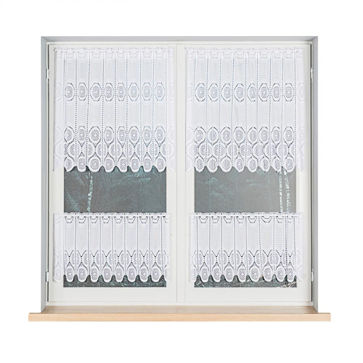 Zazdrostka żakardowa panelowa, wysokość 70cm, kolor 001 biały