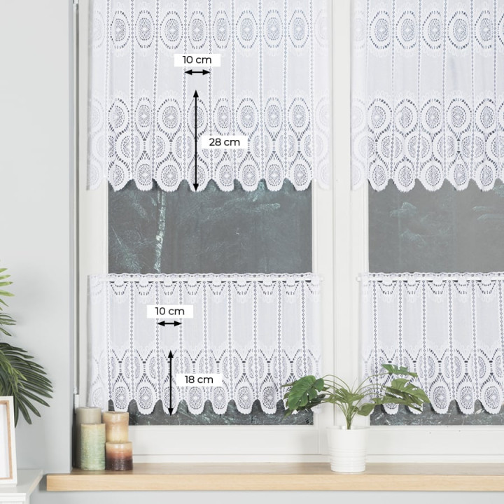 Zazdrostka żakardowa panelowa, wysokość 70cm, kolor 001 biały
