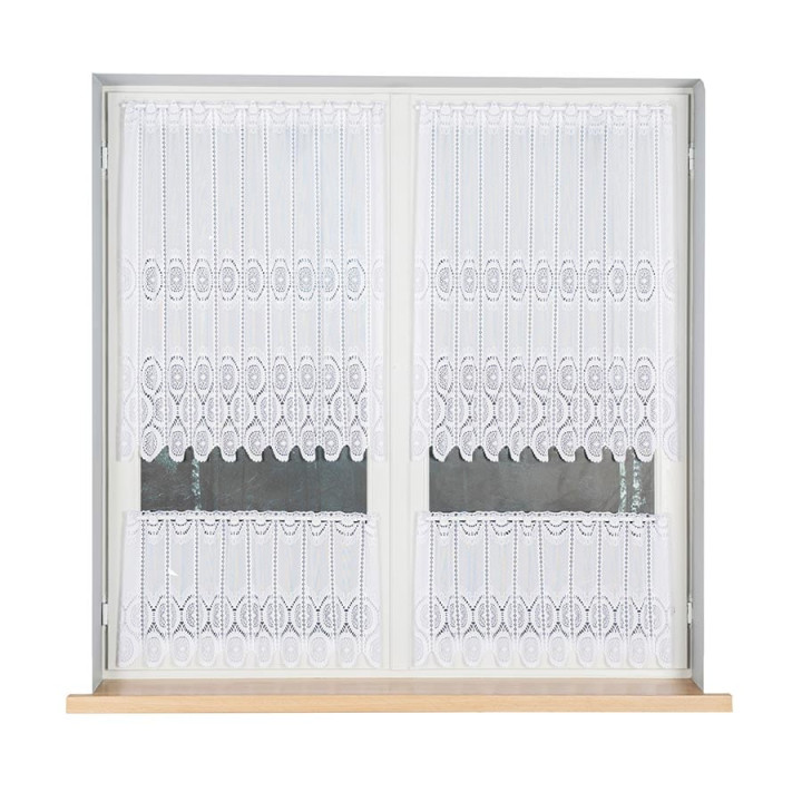 Zazdrostka żakardowa panelowa, wysokość 90cm, kolor 001 biały