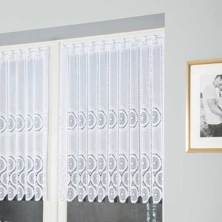 Zazdrostka żakardowa panelowa, wysokość 90cm, kolor 001 biały