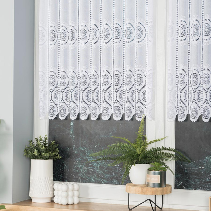 Firanka żakardowa, wysokość 100cm, kolor 001 biały