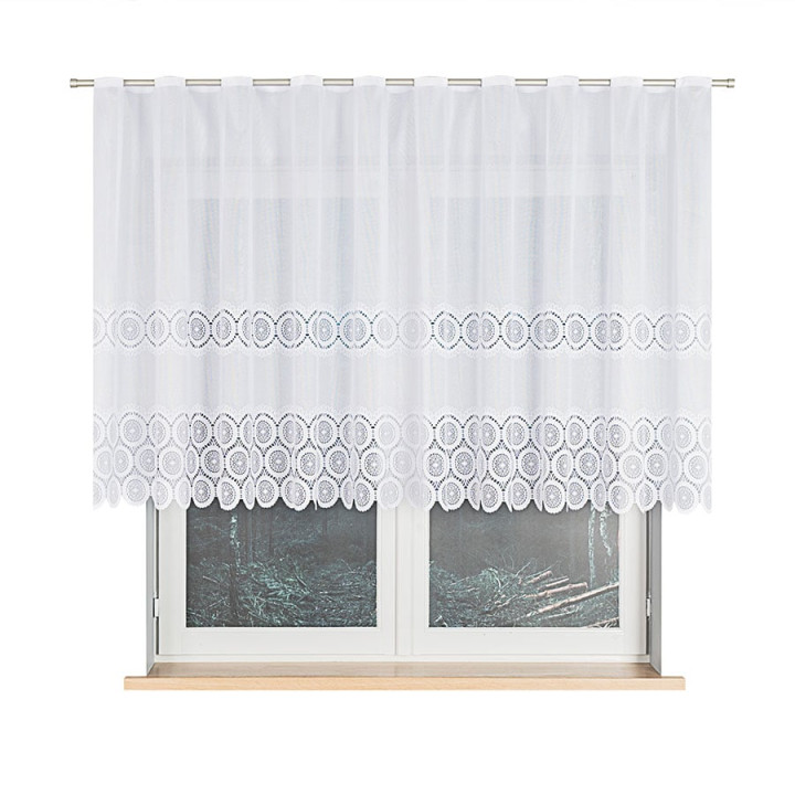 Firanka żakardowa, wysokość 120cm, kolor 001 biały