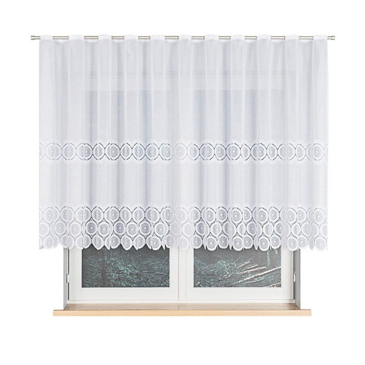 Firanka żakardowa, wysokość 130cm, kolor 001 biały