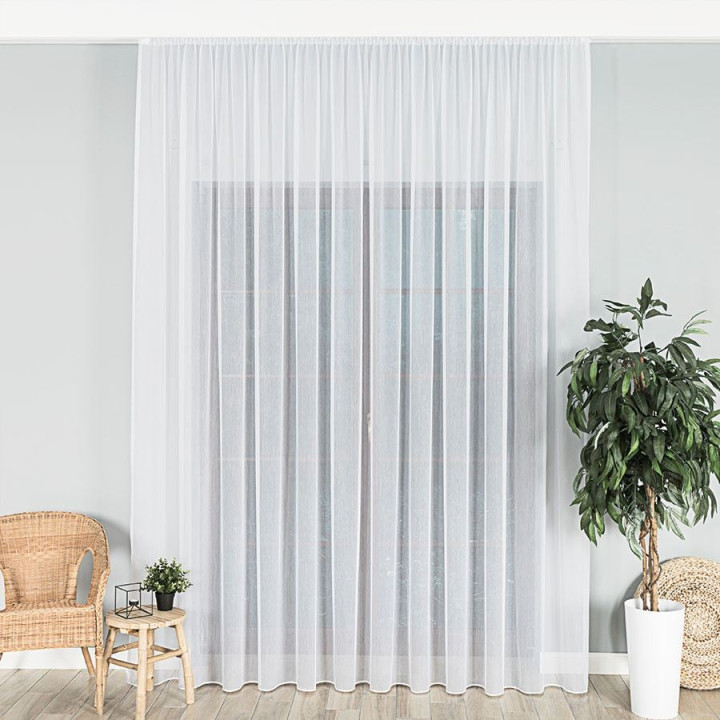 Firanka fantazyjna z ołowianką, wysokość 320cm, kolor 001 biały