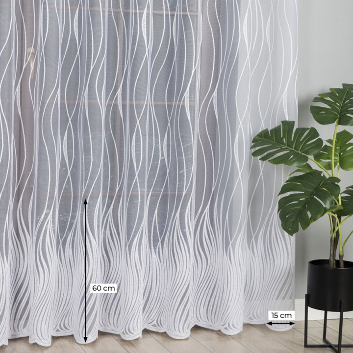 Firanka żakardowa, wysokość 250cm, kolor 001 biały