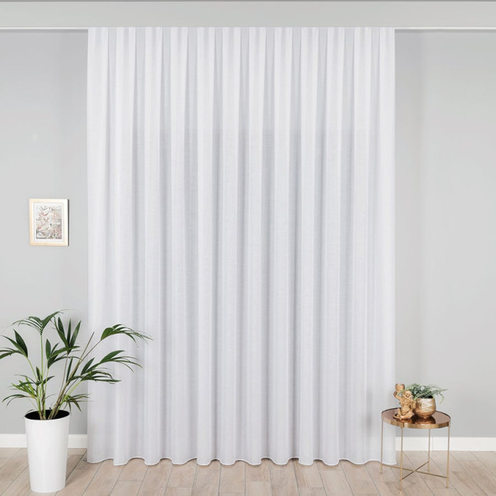 Firanka fantazyjna z ołowianką, wysokość 300cm, kolor 001 biały