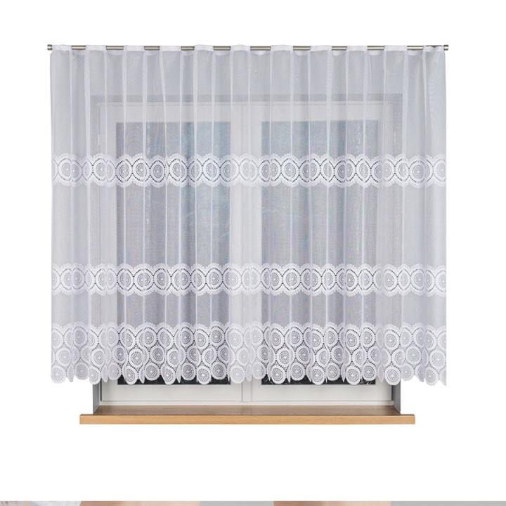 Firanka żakardowa, wysokość 150cm, kolor 001 biały