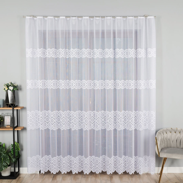 Firanka żakardowa, wysokość 230cm, kolor 001 biały