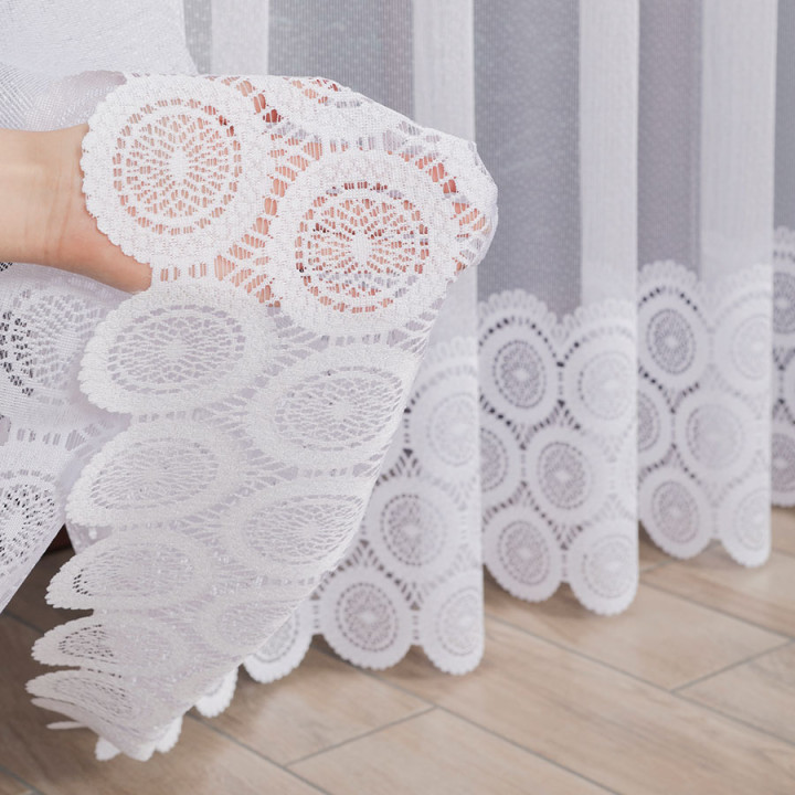 Firanka żakardowa, wysokość 250cm, kolor 001 biały