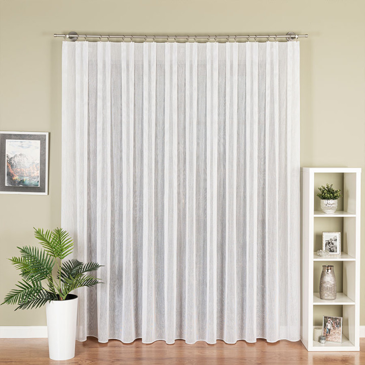 Firanka fantazyjna z ołowianką, wysokość 320 cm, kolor 001 biały